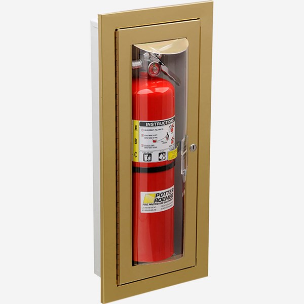 27 X 12 Inch Cabinet For Up To 20 Lbs Abc Fire Extinguisher Aluminum Door And Frame Semi Recessed 4 5 Inch Trim Larsen S Manufacturing