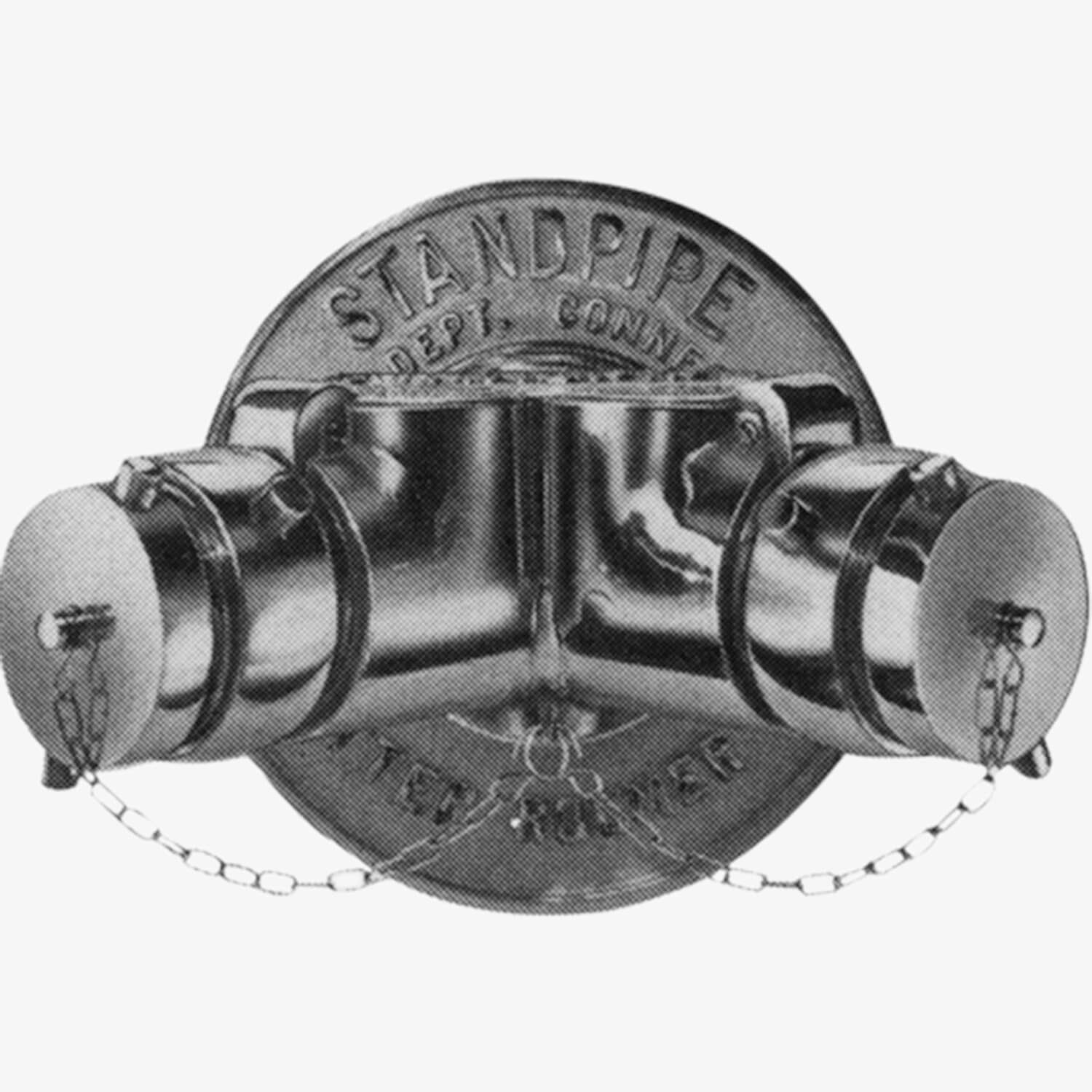 TwoWay Exposed Fire Dept Inlet Connection with Double Clapper, Plate