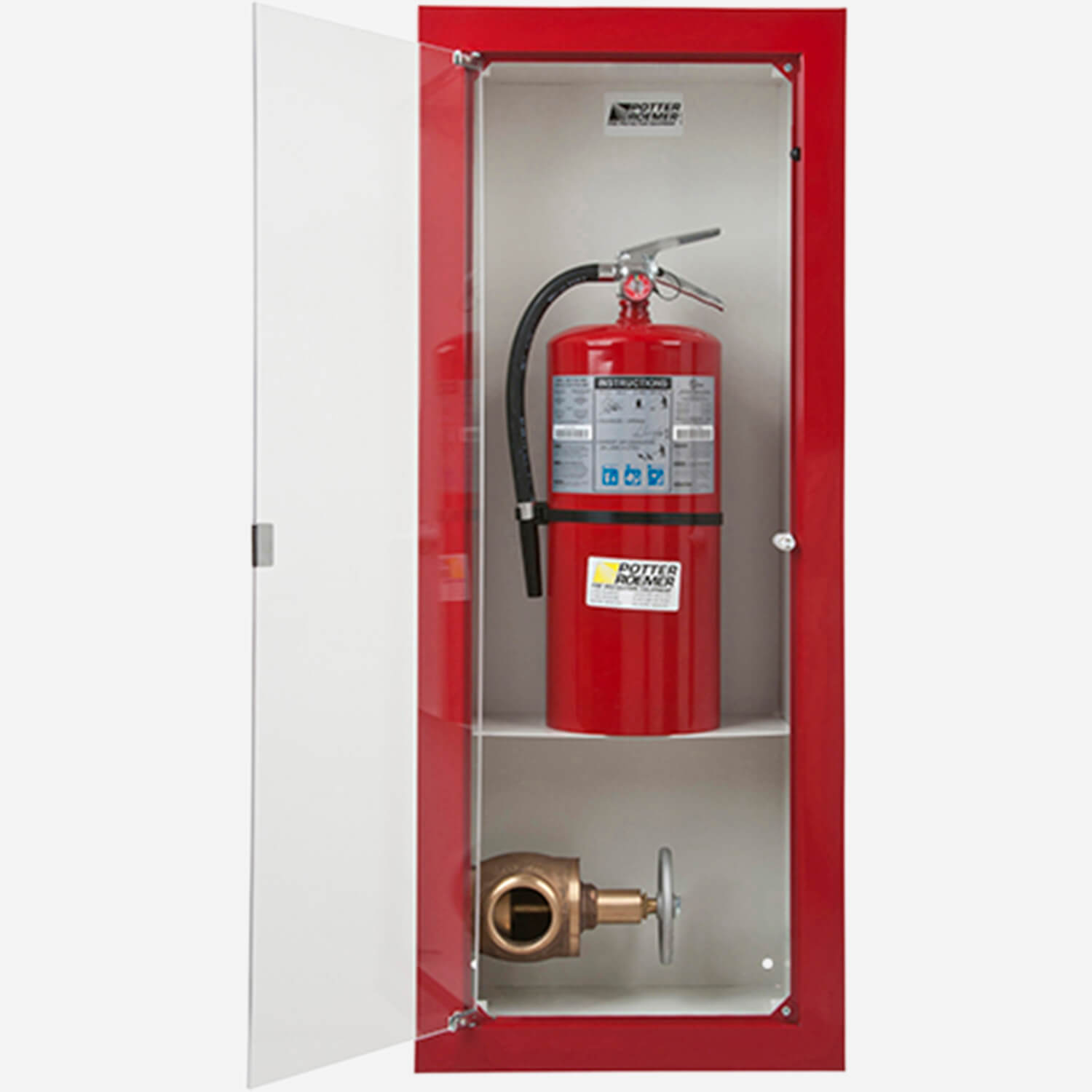 Fire Rated Semi Recessed Buena Fire Valve Extinguisher Cabinet