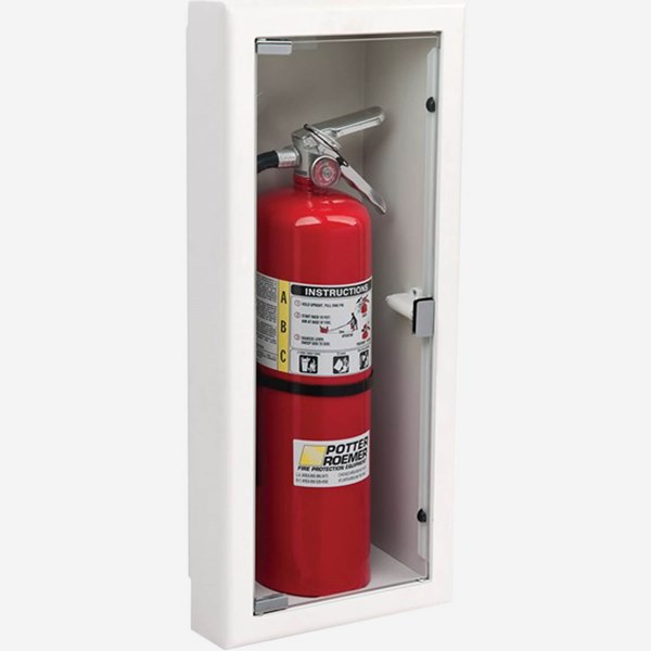 Rolled Radius 3 Trim Semi Recessed Buena Fire Extinguisher